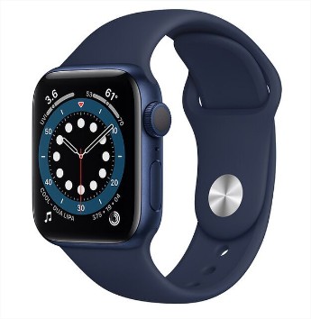 Apple Watch (Series 6) GPS - GPS - Aluminium - Bleu - Bracelet Aluminium - Bleu - 44mm